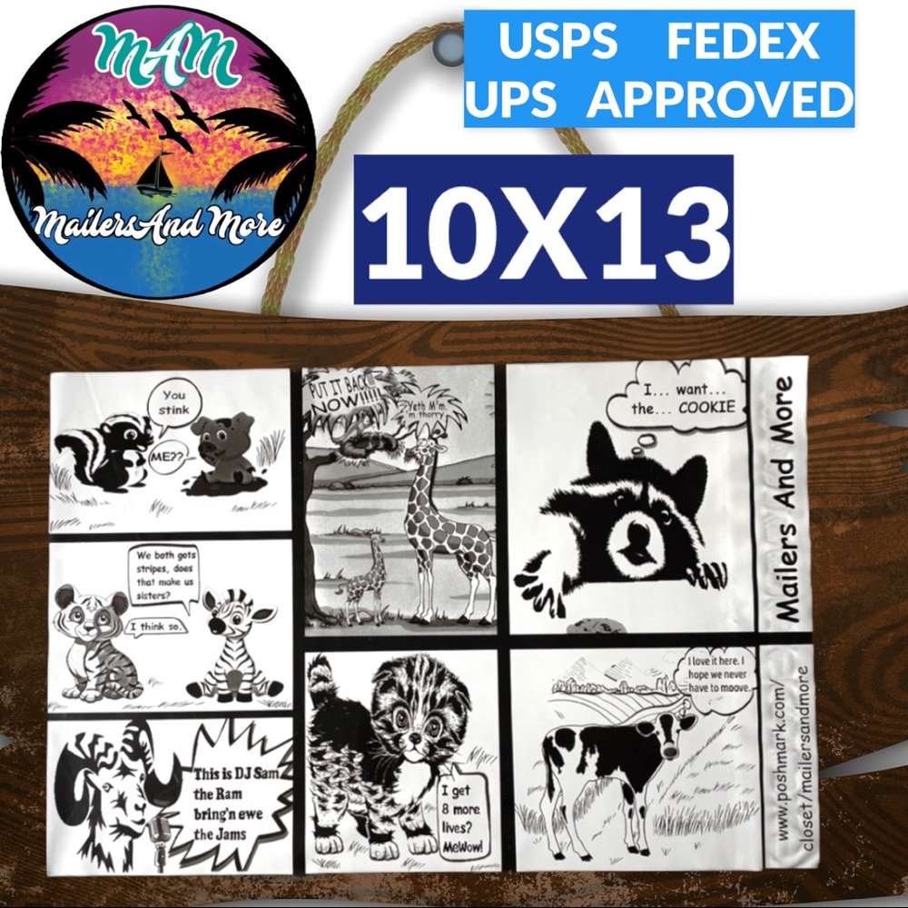 25 10X13 Comic Strip Poly Mailers, Shipping Envelopes PRICE IS FIRM - Picture 7 of 8